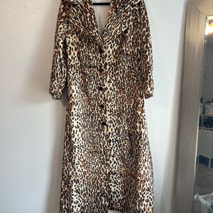 American Vintage Leopard Print Long Sleeve Dress